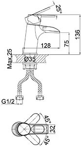 Смеситель для раковины D&K Rhein Marx хром DA1392801 Смеситель для раковины D&K Rhein Marx хром DA1392801, 2