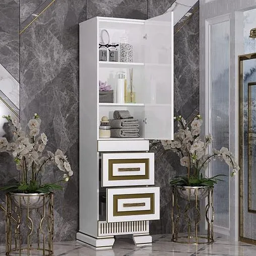 Шкаф-пенал напольный Opadiris Оникс 50 R белый Z0000005742