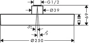 Лейка верхнего душа Hansgrohe Rainfinity 250 1jet хром/графит 26228000 Лейка верхнего душа Hansgrohe Rainfinity 250 1jet хром/графит 26228000, 2