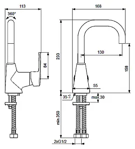 Смеситель для раковины Vidima Uno хром BA235AA, 2
