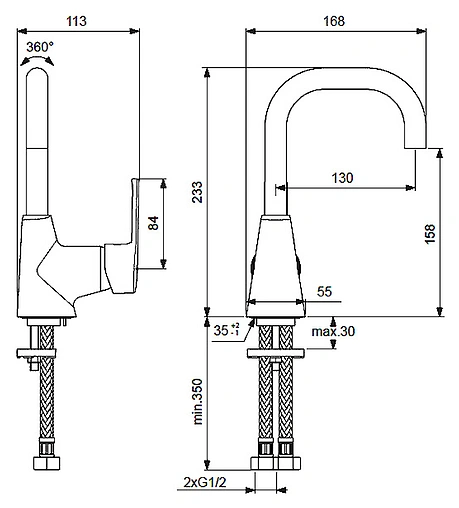 Смеситель для раковины Vidima Uno хром BA235AA