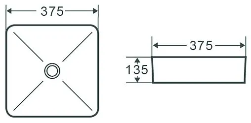 Раковина Terminus Ватикан 37.5 белый 05RN37x37x13W