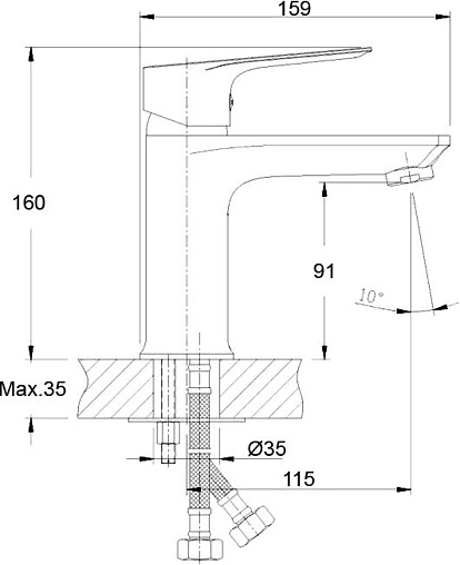 Смеситель для раковины Rossinka хром RS27-11