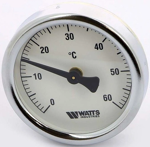 Термометр биметаллический накладной Watts F+R810 TCM 63мм 120°С от 1 до 2&quot; 10006504