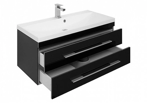 Тумба под умывальник подвесная Aquanet Верона 100 чёрный 00175387