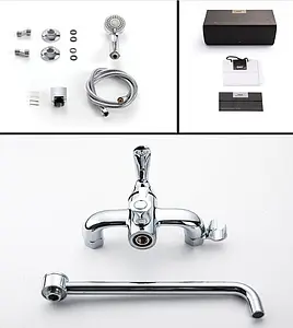 Смеситель для ванны с длинным изливом D&K Rhein Ambrosius хром DA1343301, 4