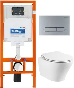 Комплект 5 в 1 BelBagno Acqua BB340CHR/BB2020SC/BB002-80/BB006-PR-CHROME.M с кнопкой хром матовый Комплект 5 в 1 BelBagno Acqua BB340CHR/BB2020SC/BB002-80/BB006-PR-CHROME.M с кнопкой хром матовый, 1