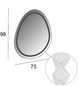 Зеркало с подсветкой Cezares 98x76 44777 Зеркало с подсветкой Cezares 98x76 44777, 2