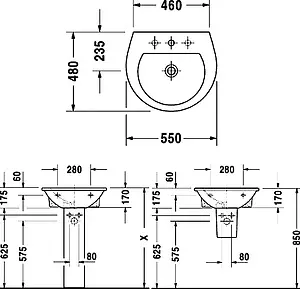 Раковина Duravit Darling New 55 белый 2621550000, 2