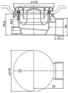 Сифон для душевого поддона Cezares хром CZR-01-90 Сифон для душевого поддона Cezares хром CZR-01-90, 2