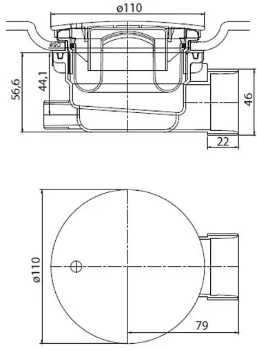 Сифон для душевого поддона Cezares хром CZR-01-90 Сифон для душевого поддона Cezares хром CZR-01-90