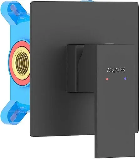 Смеситель для душа скрытого монтажа Aquatek Либра чёрный матовый AQ1666MB