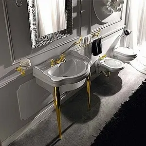 Консоль напольная Kerasan Retro 73 белый/золото 7362K6 Консоль напольная Kerasan Retro 73 белый/золото 7362K6, 3