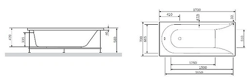 Каркас для ванны Am.Pm Spirit 170x70 W72A-170-070W-R2
