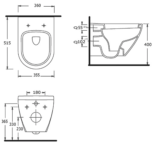 Унитаз подвесной beWash Vettern белый 82323201