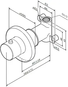 Вентиль запорный Am.Pm хром F0800200, 2