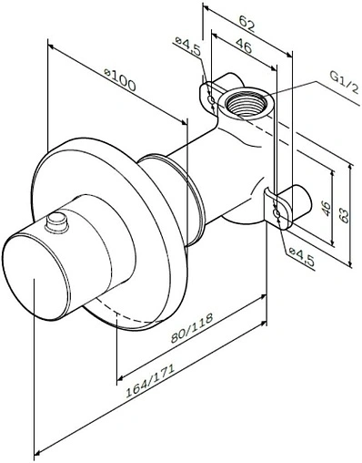 Вентиль запорный Am.Pm хром F0800200