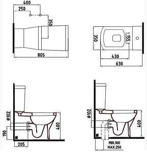 Унитаз-компакт Bien Neptun белый NPKD06301VP0W5SZ0, 2