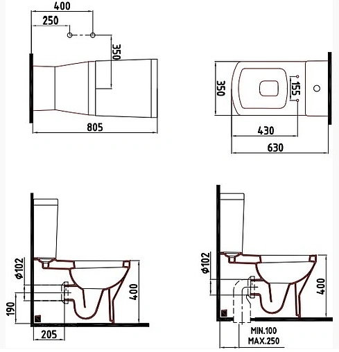 Унитаз-компакт Bien Neptun белый NPKD06301VP0W5SZ0