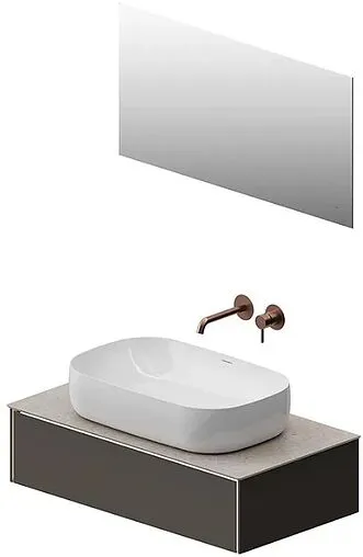 Тумба-умывальник подвесная Kerama Marazzi Magica 90 вечерний серый матовый MA.90.1\EGR.M+MA.wb.42+