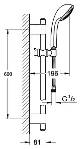 Душевая стойка Grohe Relexa 100 Trio хром 28942001 Душевая стойка Grohe Relexa 100 Trio хром 28942001, 2