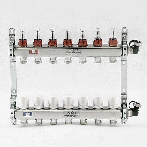 Группа коллекторная с расходомерами 7 отводов 1&quot;в/в x ¾&quot;ек Uni-fitt 450I4307