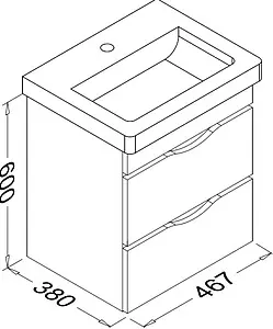 Тумба-умывальник подвесная ISVEA Neo 50 серый 21NGS329050E Тумба-умывальник подвесная ISVEA Neo 50 серый 21NGS329050E, 2