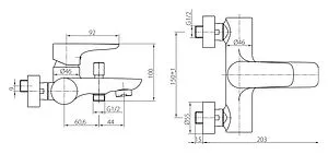 Смеситель для ванны Damixa Origin Top хром 831000000 Смеситель для ванны Damixa Origin Top хром 831000000, 2