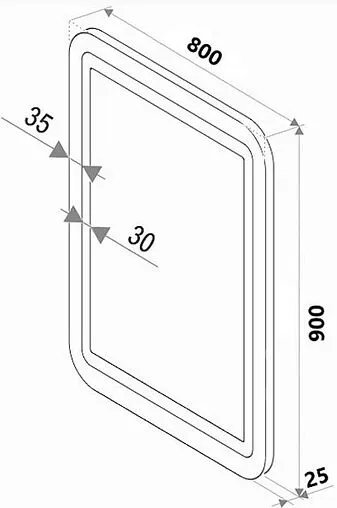 Зеркало с подсветкой Continent Life Led 60x80 серый ЗЛП476