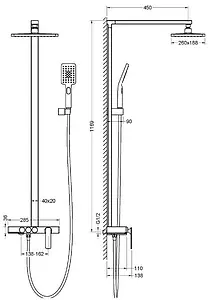 Душевая система со смесителем для душа Timo Torne чёрный матовый SX-4310/03 Душевая система со смесителем для душа Timo Torne чёрный матовый SX-4310/03, 2