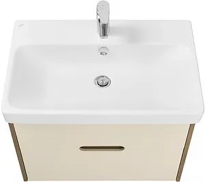 Тумба-умывальник подвесная Aquaton Оливия 70 бежевый/дуб веллингтон 1A2543K0OLVG0 Тумба-умывальник подвесная Aquaton Оливия 70 бежевый/дуб веллингтон 1A2543K0OLVG0, 4