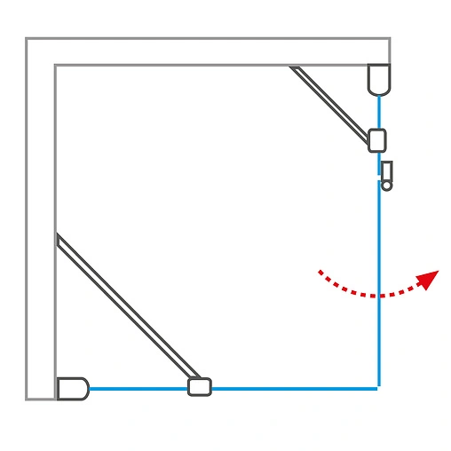 Душевое ограждение 1200x1000мм прозрачное стекло Roltechnik Hitech Line HBO1+HBB/1200*1000 284-1200000-06-02+286-1000000-06-02