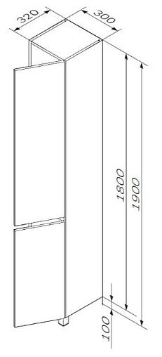 Шкаф-пенал напольный Am.Pm Gem S 30 R светлый дуб M91CSR0306OF