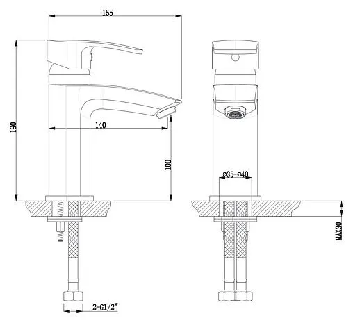 Смеситель для раковины Timo Lotta-Thermo хром 2601F