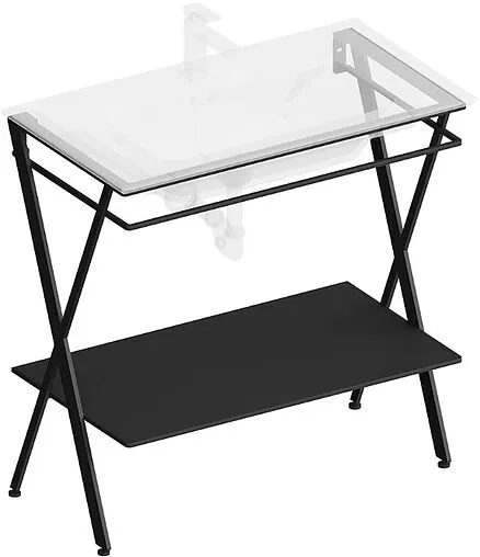 Консоль с умывальником напольная Kerama Marazzi Piano Next 85 чёрный PIA.N.85\BLK+PI.wb.85