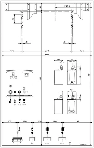 Настенный конденсационный газовый котел одноконтурный турбированный 150кВт Baxi LUNA DUO-TEC MP+ 1.150 7685036--