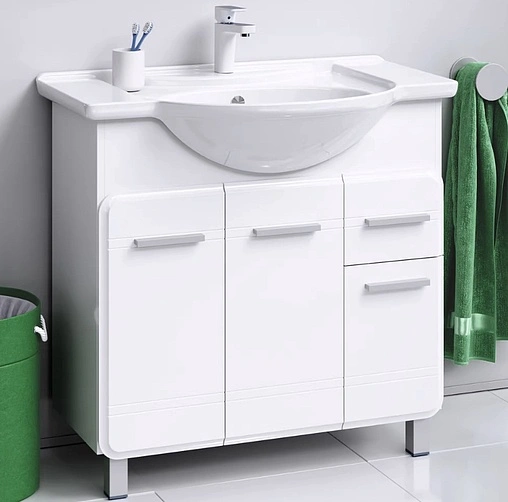 Тумба-умывальник напольная Aqwella Corsica 85 белый KOR0108+4620008197357