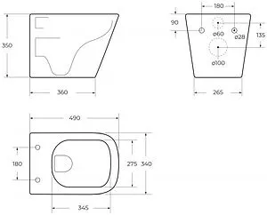 Унитаз подвесной безободковый BelBagno Ardente-R белый BB520CHR/SC, 2