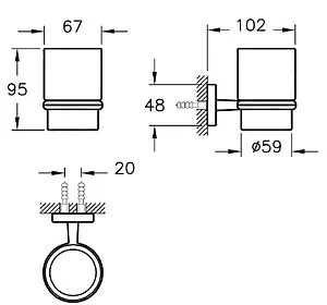 Стакан VitrA Q-Line хром A44993, 2