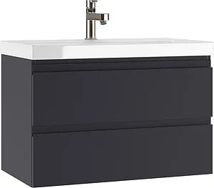 Тумба-умывальник подвесной Домино Graffo 80 графит DGr2101T+S-UM-MOD80SL/1, 1