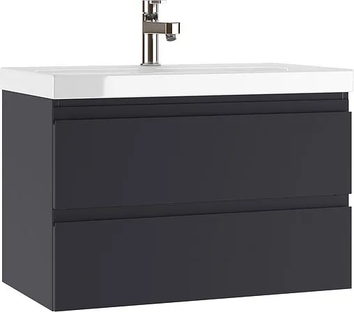 Тумба-умывальник подвесной Домино Graffo 80 графит DGr2101T+S-UM-MOD80SL/1