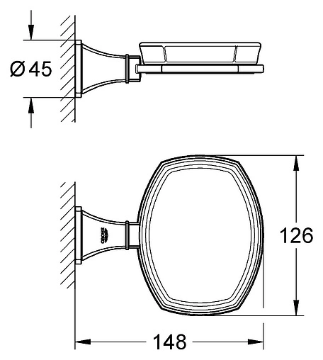 Мыльница Grohe Grandera хром/белый 40628000