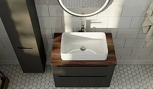 Тумба под умывальник подвесная Jorno Wood 80 серый wood.01.80/P/GR Тумба под умывальник подвесная Jorno Wood 80 серый wood.01.80/P/GR, 4