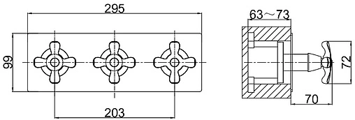 Смеситель для ванны скрытого монтажа D&amp;K Hessen Lorsch хром DA1414801