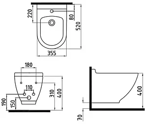 Биде подвесное Bien Harmony белый HRBA05201VD1W3000, 2