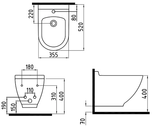 Биде подвесное Bien Harmony белый HRBA05201VD1W3000