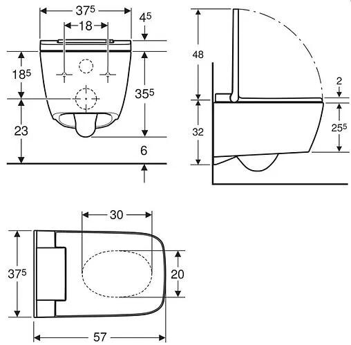 Унитаз подвесной безободковый Kerama Marazzi Plaza Modern Tornado белый PLV.wc.02\WHT
