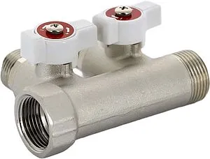 Коллектор запорный проходной 2 отвода ¾&quot;в/н x ½&quot;к Uni-fitt 420N3220, 3