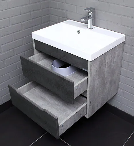 Тумба-умывальник подвесная Домино Loft 60 бетон DL5601T+4670142930044