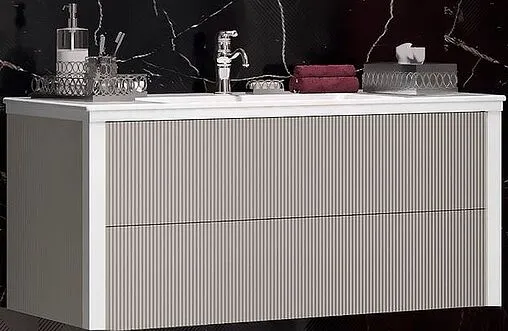 Тумба-умывальник подвесной Opadiris Рубинно 120 серый глянцевый 00-00006372+050600-u-01